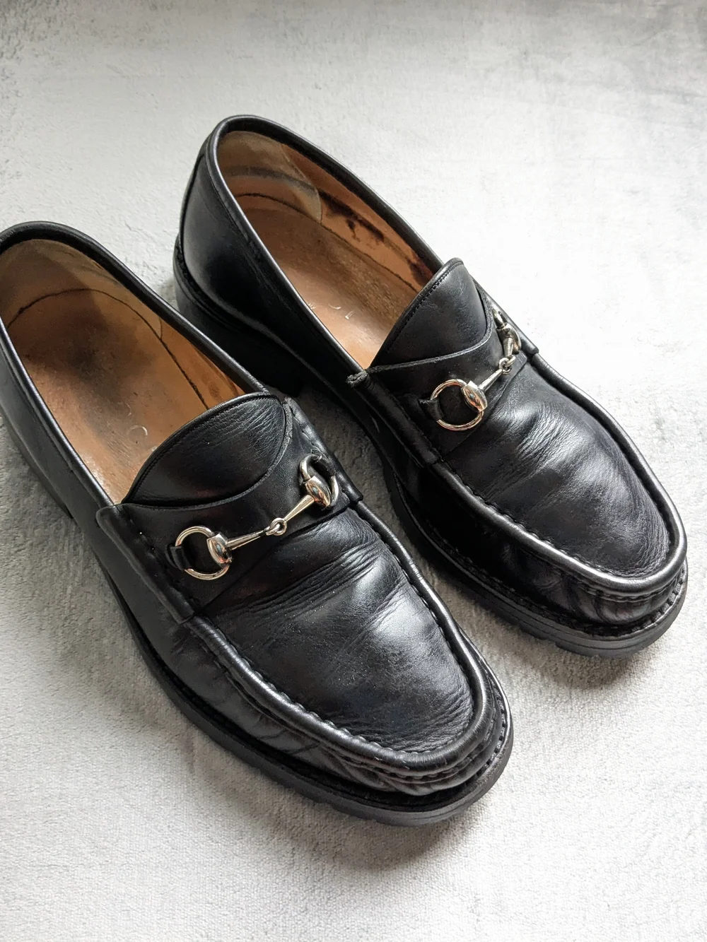 Gucci Horsebit Loafers Black Leather Men 11.5 US